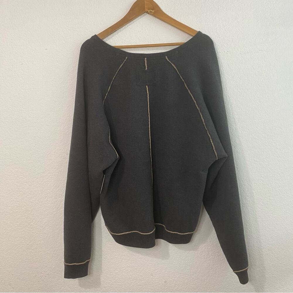 Free People We The Free Midnight Pullover Gray Combo Large New - Picture 3 of 13